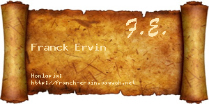 Franck Ervin névjegykártya