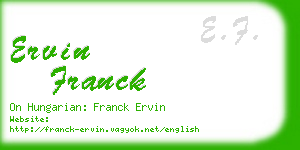 ervin franck business card